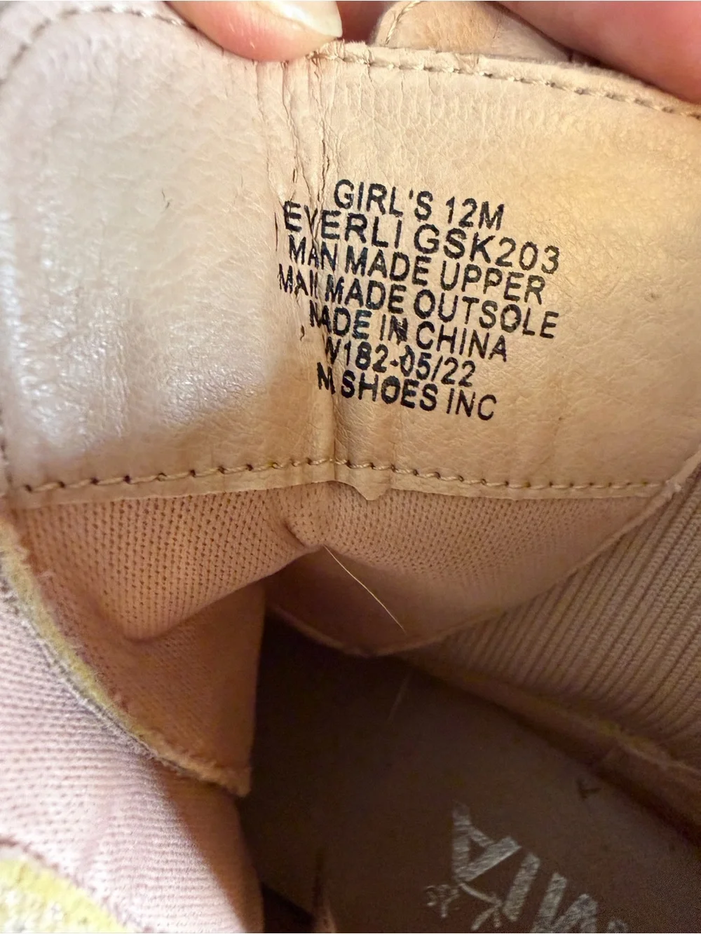 MIA Tan Lace-Up Combat Boots with Glitter Sole Zip-up Girls Size 12 M